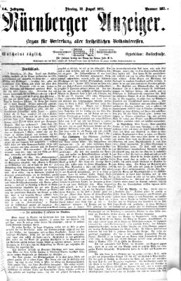 Nürnberger Anzeiger Dienstag 22. August 1871