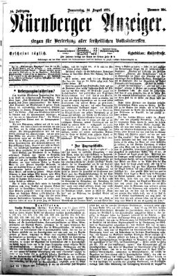 Nürnberger Anzeiger Donnerstag 24. August 1871