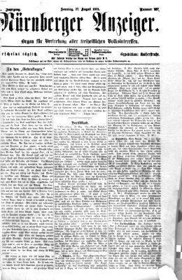 Nürnberger Anzeiger Sonntag 27. August 1871