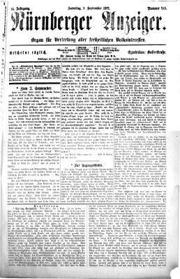 Nürnberger Anzeiger Samstag 2. September 1871