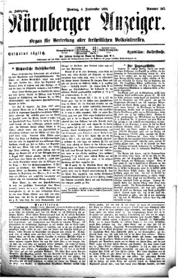 Nürnberger Anzeiger Montag 4. September 1871