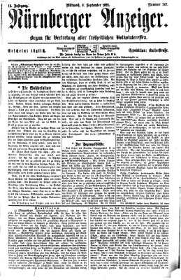 Nürnberger Anzeiger Mittwoch 6. September 1871