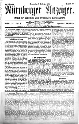 Nürnberger Anzeiger Donnerstag 7. September 1871