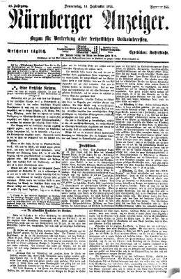 Nürnberger Anzeiger Donnerstag 14. September 1871