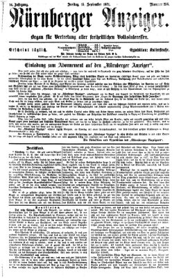 Nürnberger Anzeiger Freitag 15. September 1871