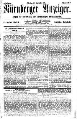 Nürnberger Anzeiger Montag 18. September 1871