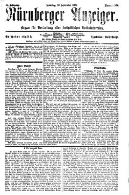 Nürnberger Anzeiger Samstag 23. September 1871