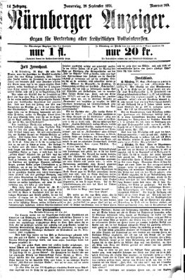 Nürnberger Anzeiger Donnerstag 28. September 1871