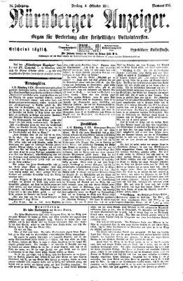 Nürnberger Anzeiger Freitag 6. Oktober 1871