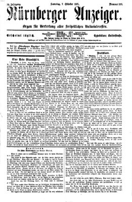 Nürnberger Anzeiger Samstag 7. Oktober 1871