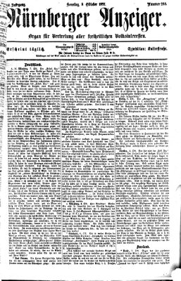 Nürnberger Anzeiger Sonntag 8. Oktober 1871