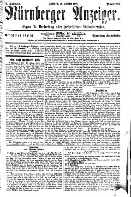 Nürnberger Anzeiger Mittwoch 11. Oktober 1871