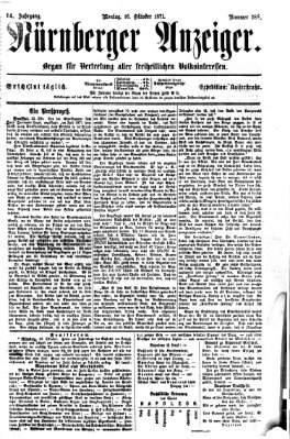 Nürnberger Anzeiger Montag 16. Oktober 1871