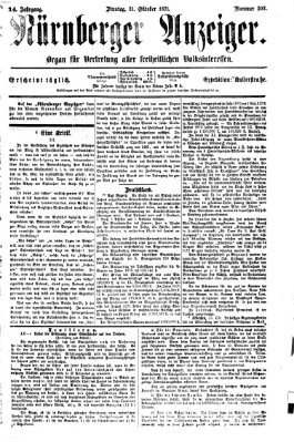 Nürnberger Anzeiger Dienstag 31. Oktober 1871