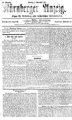 Nürnberger Anzeiger Dienstag 7. November 1871