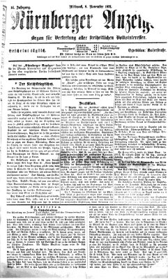 Nürnberger Anzeiger Mittwoch 8. November 1871