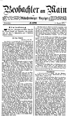 Beobachter am Main und Aschaffenburger Anzeiger Donnerstag 3. August 1871