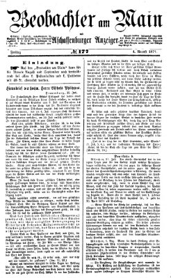 Beobachter am Main und Aschaffenburger Anzeiger Freitag 4. August 1871