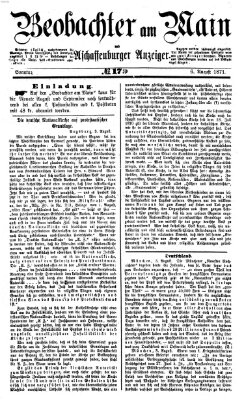 Beobachter am Main und Aschaffenburger Anzeiger Sonntag 6. August 1871