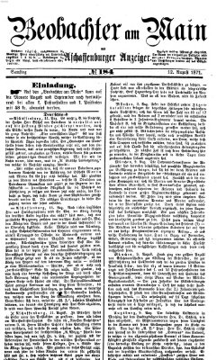 Beobachter am Main und Aschaffenburger Anzeiger Samstag 12. August 1871