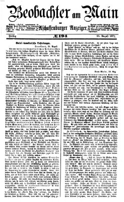 Beobachter am Main und Aschaffenburger Anzeiger Freitag 25. August 1871