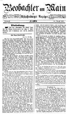 Beobachter am Main und Aschaffenburger Anzeiger Mittwoch 30. August 1871