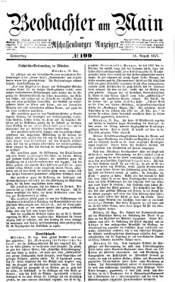 Beobachter am Main und Aschaffenburger Anzeiger Donnerstag 31. August 1871