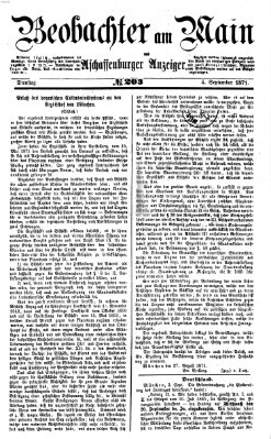 Beobachter am Main und Aschaffenburger Anzeiger Montag 4. September 1871