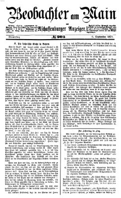 Beobachter am Main und Aschaffenburger Anzeiger Mittwoch 6. September 1871