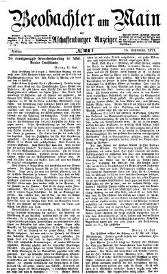 Beobachter am Main und Aschaffenburger Anzeiger Freitag 15. September 1871