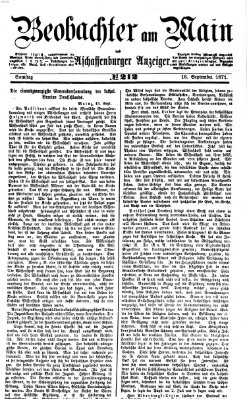 Beobachter am Main und Aschaffenburger Anzeiger Samstag 16. September 1871