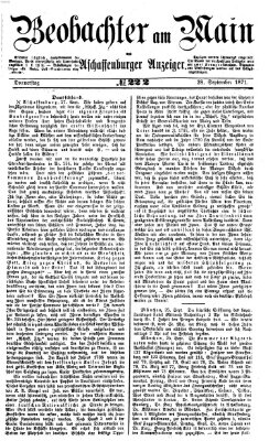 Beobachter am Main und Aschaffenburger Anzeiger Donnerstag 28. September 1871