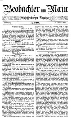 Beobachter am Main und Aschaffenburger Anzeiger Donnerstag 5. Oktober 1871