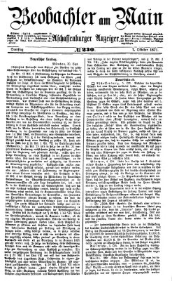 Beobachter am Main und Aschaffenburger Anzeiger Samstag 7. Oktober 1871