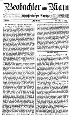 Beobachter am Main und Aschaffenburger Anzeiger Freitag 13. Oktober 1871