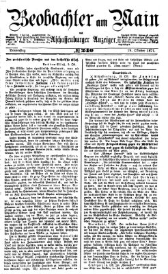 Beobachter am Main und Aschaffenburger Anzeiger Donnerstag 19. Oktober 1871