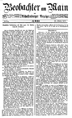 Beobachter am Main und Aschaffenburger Anzeiger Freitag 20. Oktober 1871