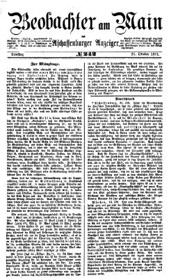 Beobachter am Main und Aschaffenburger Anzeiger Samstag 21. Oktober 1871