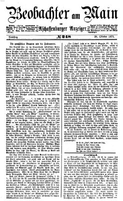 Beobachter am Main und Aschaffenburger Anzeiger Samstag 28. Oktober 1871