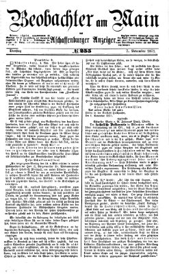 Beobachter am Main und Aschaffenburger Anzeiger Dienstag 7. November 1871