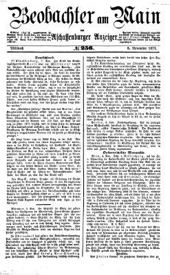 Beobachter am Main und Aschaffenburger Anzeiger Mittwoch 8. November 1871