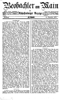 Beobachter am Main und Aschaffenburger Anzeiger Mittwoch 15. November 1871