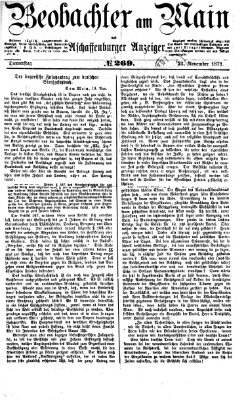 Beobachter am Main und Aschaffenburger Anzeiger Donnerstag 23. November 1871