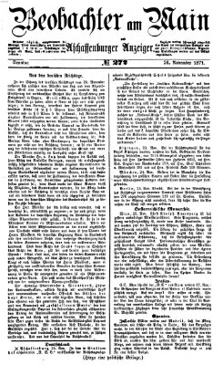 Beobachter am Main und Aschaffenburger Anzeiger Sonntag 26. November 1871