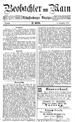 Beobachter am Main und Aschaffenburger Anzeiger Sonntag 3. Dezember 1871