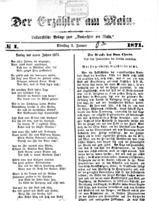 Der Erzähler am Main (Beobachter am Main und Aschaffenburger Anzeiger) Dienstag 3. Januar 1871