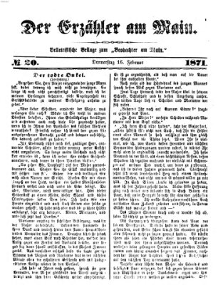 Der Erzähler am Main (Beobachter am Main und Aschaffenburger Anzeiger) Donnerstag 16. Februar 1871