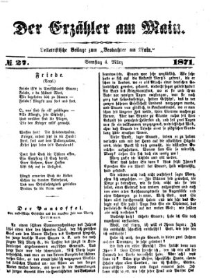 Der Erzähler am Main (Beobachter am Main und Aschaffenburger Anzeiger) Samstag 4. März 1871