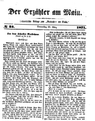 Der Erzähler am Main (Beobachter am Main und Aschaffenburger Anzeiger) Donnerstag 23. März 1871