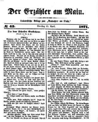 Der Erzähler am Main (Beobachter am Main und Aschaffenburger Anzeiger) Samstag 15. April 1871